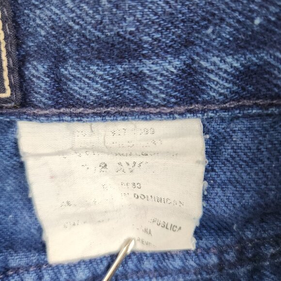 Womens 7/8 Misses Relaxed Fit Jeans Tapered Leg Blue 90's Dark Wash Cotton Denim - Picture 10 of 13